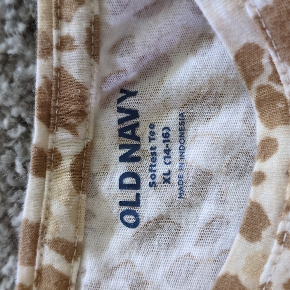 Girls Cheetah Print Tee - Size XL - Picture 3 of 3